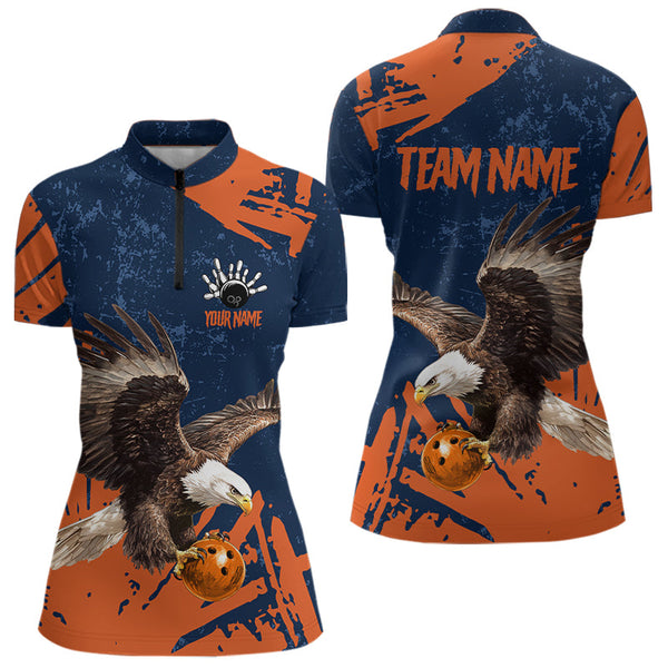 Maxcorners Custom Eagle Bowling Shirts Bowling Jersey for Men Women and Team Personalized