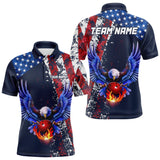 Maxcorners Custom US Flag Eagle Bowling Shirts American Bowling Jersey Men Women Patriotic