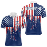 Maxcorners Custom Patriotic Golf Polo Shirts for Men Women Team Golf Shirts Personalized LM2007