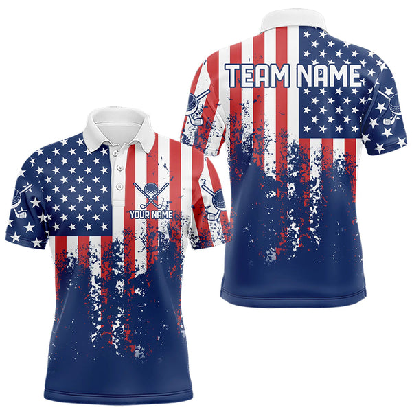 Maxcorners Custom Patriotic Golf Polo Shirts for Men Women Team Golf Shirts Personalized LM2007