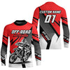 Maxcorners Red Motocross Racing Off-road Jersey For Men Kid Dirt Bike Riding Shirt Women MT2709