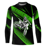 Maxcorners Motocross Racing Jersey Green Upf30+ Dirt Bike Shirt Motorcycle Off-Road Jersey MT2709