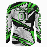 Maxcorners Green Dirt Bike Racing Jersey Upf30+ Motocross Shirt Men Kid Women Off-Road Jersey MT2709
