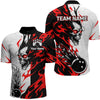 Maxcorners Custom Skull Bowling Shirts for Men Women Team Bowling Polo & Quarter Zip Shirts LM1008