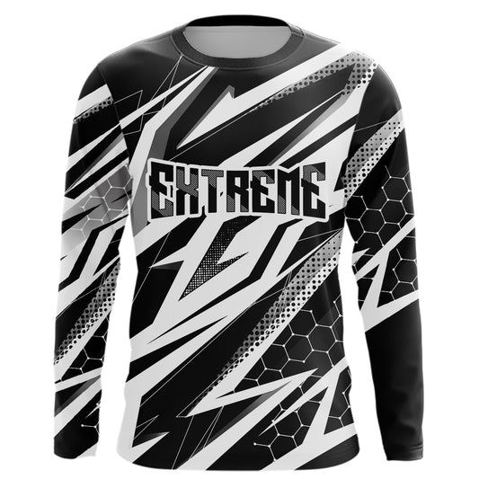 Maxcorners Motocross Jersey Kid Men Women Upf30+ White Racing Dirt Bike Shirt Off-Road Motorcycle MT2709