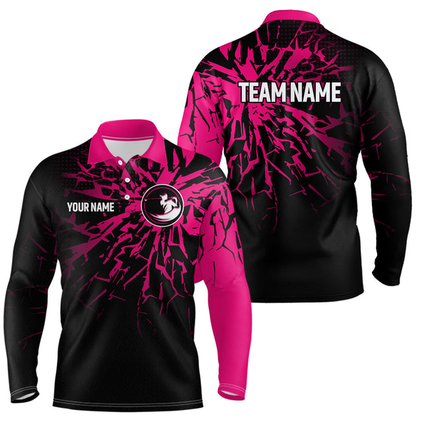 Maxcorners Pink Golf Polo Shirt Custom Golf Shirts for Men and Women Team Golf ApparelMT0306