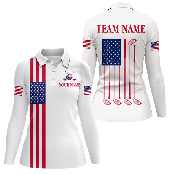 Maxcorners American Flag Golf Polo Shirt Custom Patriotic Golf Shirts for Men Women TeamMT0306
