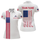 Maxcorners American Flag Golf Polo Shirt Custom Patriotic Golf Shirts for Men Women TeamMT0306