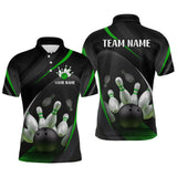 Maxcorners Green Bowling Shirts for Men Women Team Custom Bowling Polo & Quarter Zip Shirt TU0506