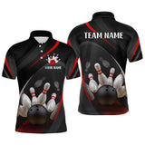 Maxcorners Red Bowling Shirts for Men Women Team Custom Bowling Polo & Quarter Zip Shirt TU0506