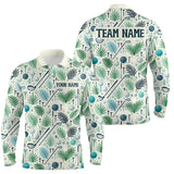 Maxcorners Palm Leaves Golf Polo Shirt Custom Golf Shirts for Men and Women Team Golf Apparel