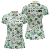 Maxcorners Palm Leaves Golf Polo Shirt Custom Golf Shirts for Men and Women Team Golf Apparel
