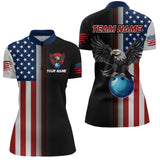 Maxcorners Eagle Bowling Shirt Custom American Bowling Shirts Women Men Patriotic Bowling Shirt