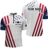 Maxcorners American Flag Bowling Shirts for Men Women Team Bowling Shirt Patriotic Bowling Shirt LM133