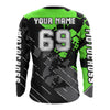 Maxcorners Motocross Racing Jersey Green Upf30+ Motorcycle Dirt Bike Jersey Off-Road Shirt Men Kid Women MT2709