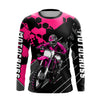 Maxcorners Motocross Racing Jersey Pink Upf30+ Motorcycle Dirt Bike Jersey Off-Road Shirt Men Kid Women MT2709
