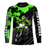 Maxcorners Motocross Racing Jersey Green Upf30+ Motorcycle Dirt Bike Jersey Off-Road Shirt Men Kid Women MT2709