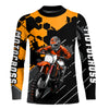 Maxcorners Motocross Racing Jersey Orange Upf30+ Motorcycle Dirt Bike Jersey Off-Road Shirt Men Kid Women MT2709