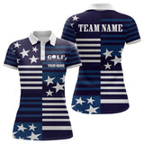 Maxcorners Customize Patriotic Golf Polo Shirt for Team Blue Golf Shirts for Women Men LM2007