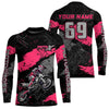 Maxcorners Motocross Racing Off-road Jersey Pink Dirt Bike Riding Shirt For Men Kid Women MT2709