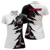 Maxcorners Crack Patriotic Golf Polo Shirt Custom American Flag Golf Polo For Women Golf Shirt