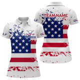 Maxcorners Custom Paint US Flag Golf Polo Shirt Patriotic American Flag Golf Polo for Women
