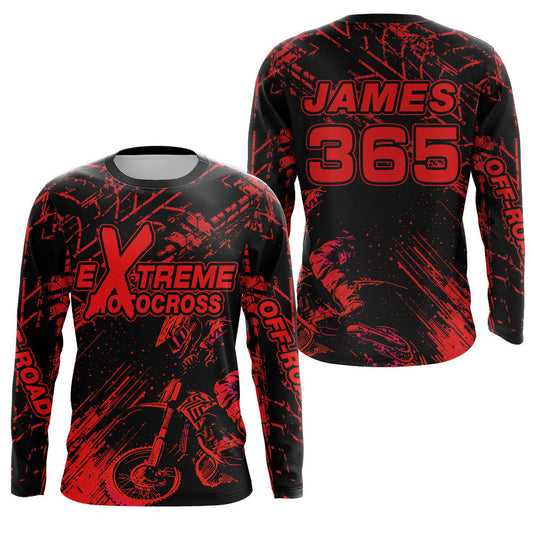 Maxcorners Motocross Racing Jersey Red Upf30+ Men Women Kid Dirt Bike Shirt Motorcycle Jersey MT2809