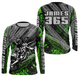 Maxcorners Kid Men Motocross Jersey Upf30+ Off-road Racing Jersey Dirt Bike Green Motorcycle Shirt MT2809
