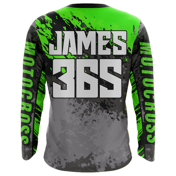Maxcorners Motocross Racing Jersey Green Upf30+ Dirt Bike Shirt Men Women Kid MX Off-Road Jersey XM154 MT2809