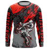 Maxcorners Motocross Racing Jersey Red Upf30+ Dirt Bike Shirt Men Women Kid MX Off-Road Jersey XM154 MT2809
