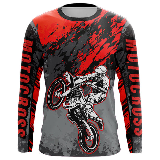 Maxcorners Motocross Racing Jersey Red Upf30+ Dirt Bike Shirt Men Women Kid MX Off-Road Jersey XM154 MT2809