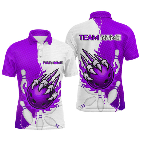 Maxcorners Custom Sharp Claws Bowling Shirt Purple Men Women Team Bowling Flaming Jerseys (Copy)