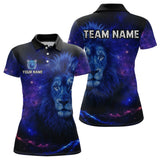 Maxcorners Lion Bowling Shirts for Men Women Team Custom Bowling Polo and Quarter Zip MT3107