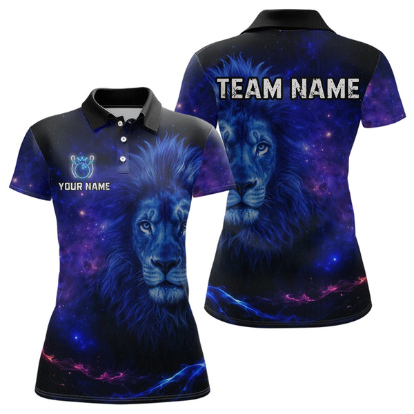 Maxcorners Lion Bowling Shirts for Men Women Team Custom Bowling Polo and Quarter Zip MT3107