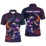 Maxcorners Custom Astronaut Bowling Shirts for Women Men Team Galaxy Bowling Polo and 1/4 Zip LM1109