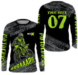 Maxcorners Motocross Jersey Kid Men Dirt Bike Racing Shirt Upf30+ Off-road Motorcycle Jersey Lime Green MT2809