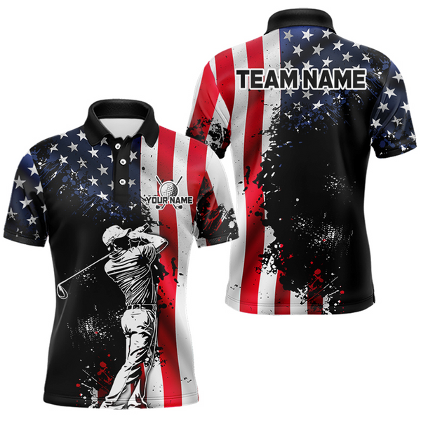 Maxcorners Patriotic Golf Polo Shirts Custom for Men and Women Golf Shirts Personalized LM2007