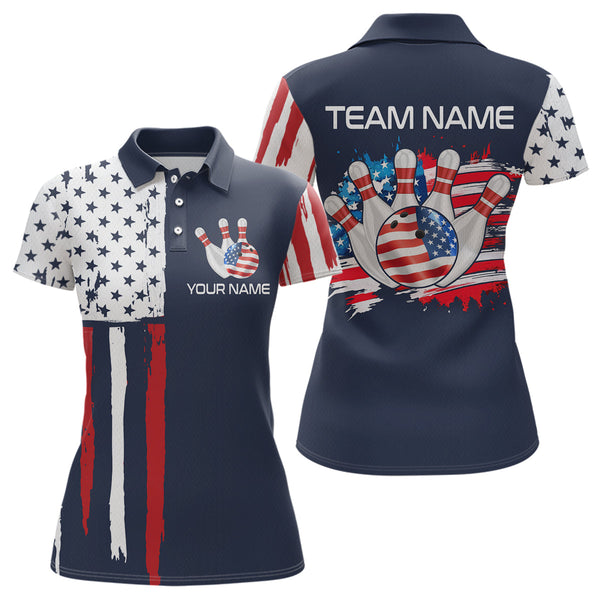 Maxcorners Custom American Bowling Shirt Bowling Jersey for Men Women Team Polo&1/4 Zip