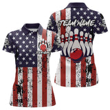 Maxcorners US Patriotic Bowling Shirts Custom American Bowling Jersey for Men Women Team