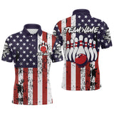 Maxcorners US Patriotic Bowling Shirts Custom American Bowling Jersey for Men Women Team