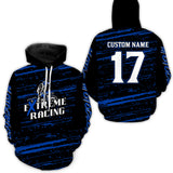 Maxcorners Blue Motocross Hoodie for Men Women Dirt Bike Hoodie Off-road Racing Jersey  LM2809