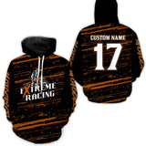 Maxcorners Orange Motocross Hoodie for Men Women Dirt Bike Hoodie Off-road Racing Jersey LM2809