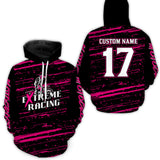 Maxcorners Pink Motocross Hoodie for Men Women Dirt Bike Hoodie Off-road Racing Jersey LM2809