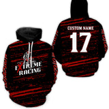 Maxcorners Red Motocross Hoodie for Men Women Dirt Bike Hoodie Off-road Racing Jersey LM2809