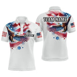 Maxcorners Patriotic Eagle Bowling Shirts American Flag Bowling Polo & 1/4 Shirt for Men Women LM133