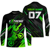 Maxcorners Green Motocross Racing Jersey Custom Dirt Bike Shirt Kid Women Men Motorcycle Shirt MT2709