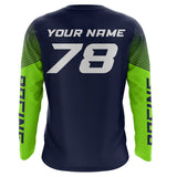 Maxcorners Green Motocross Racing Jersey Youth Men Women Dirt Bike Shirt Upf30+ Extreme Off-Road Racing Shirt MT2709