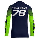 Maxcorners Green Motocross Racing Jersey Youth Men Women Dirt Bike Shirt Upf30+ Extreme Off-Road Racing Shirt MT2709