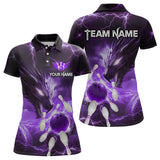 Maxcorners Custom Dragon Bowling Shirt Purple Thunder Bowling Jersey for Men Women Team  LM184
