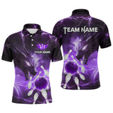 Maxcorners Custom Dragon Bowling Shirt Purple Thunder Bowling Jersey for Men Women Team  LM184